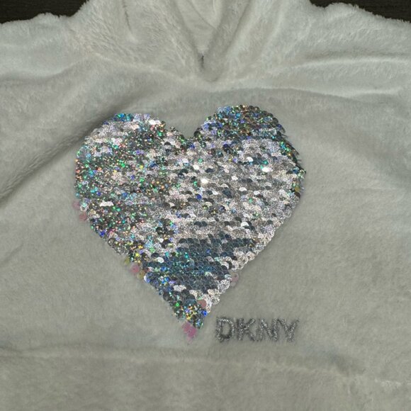 DKNY Girls Reversible Heart Sequin Sweatshirt Hoodie Size 3T - Picture 2 of 5